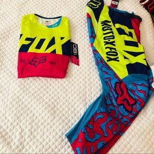 New Pink Fox Moto riding gear XS shirt 3/4 pants